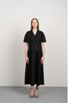 Linen dress with zipper and pockets-8039