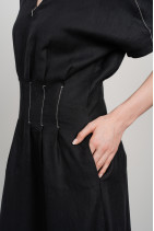 Linen dress with zipper and pockets-8039