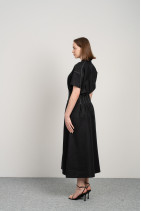 Linen dress with zipper and pockets-8039