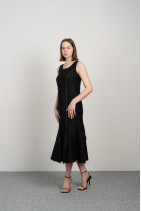 Linen dress with slit-8087