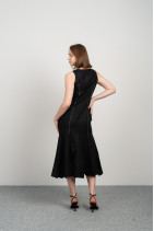 Linen dress with slit-8087