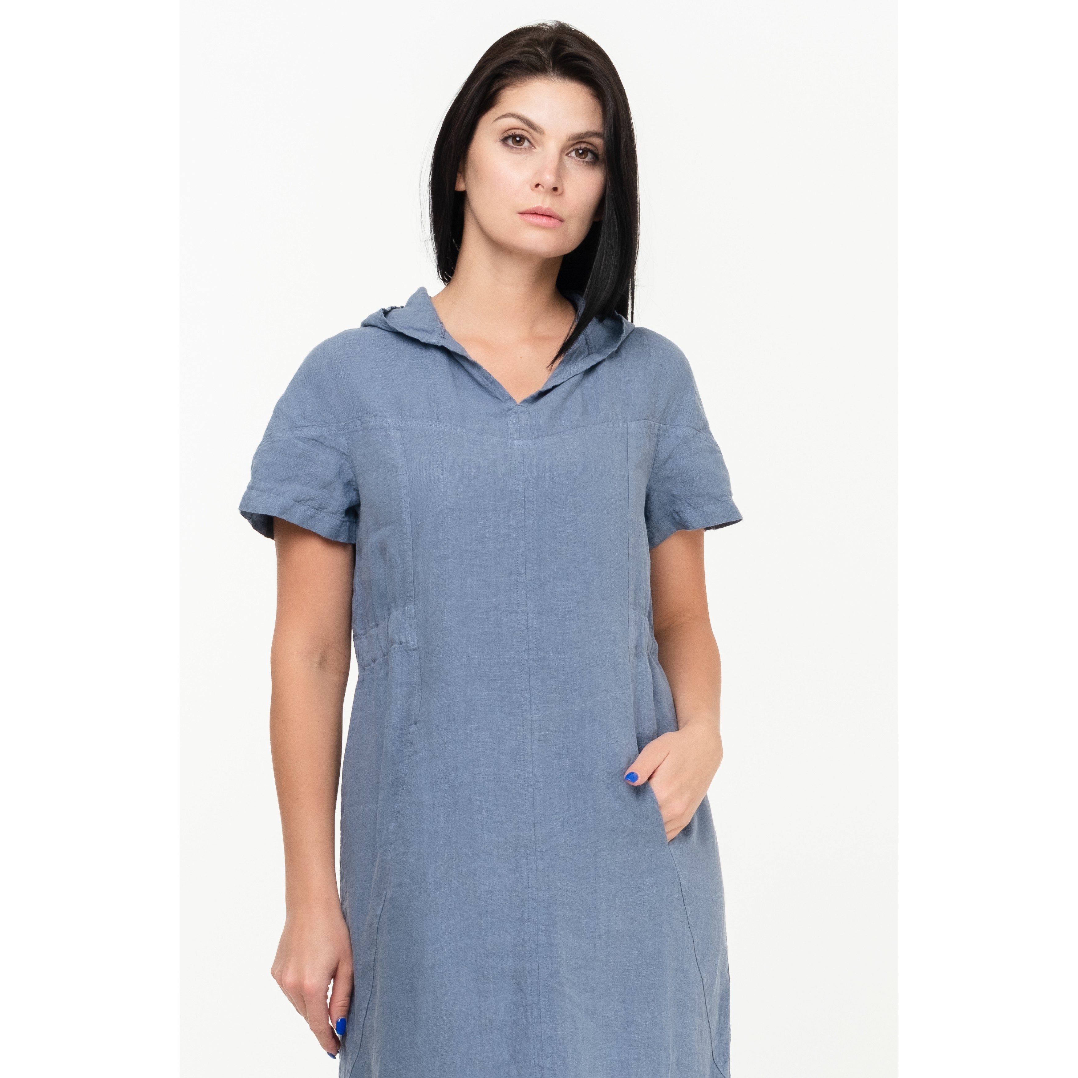 Neutral Sleeveless Linen Shirt Dress, Womens Dresses