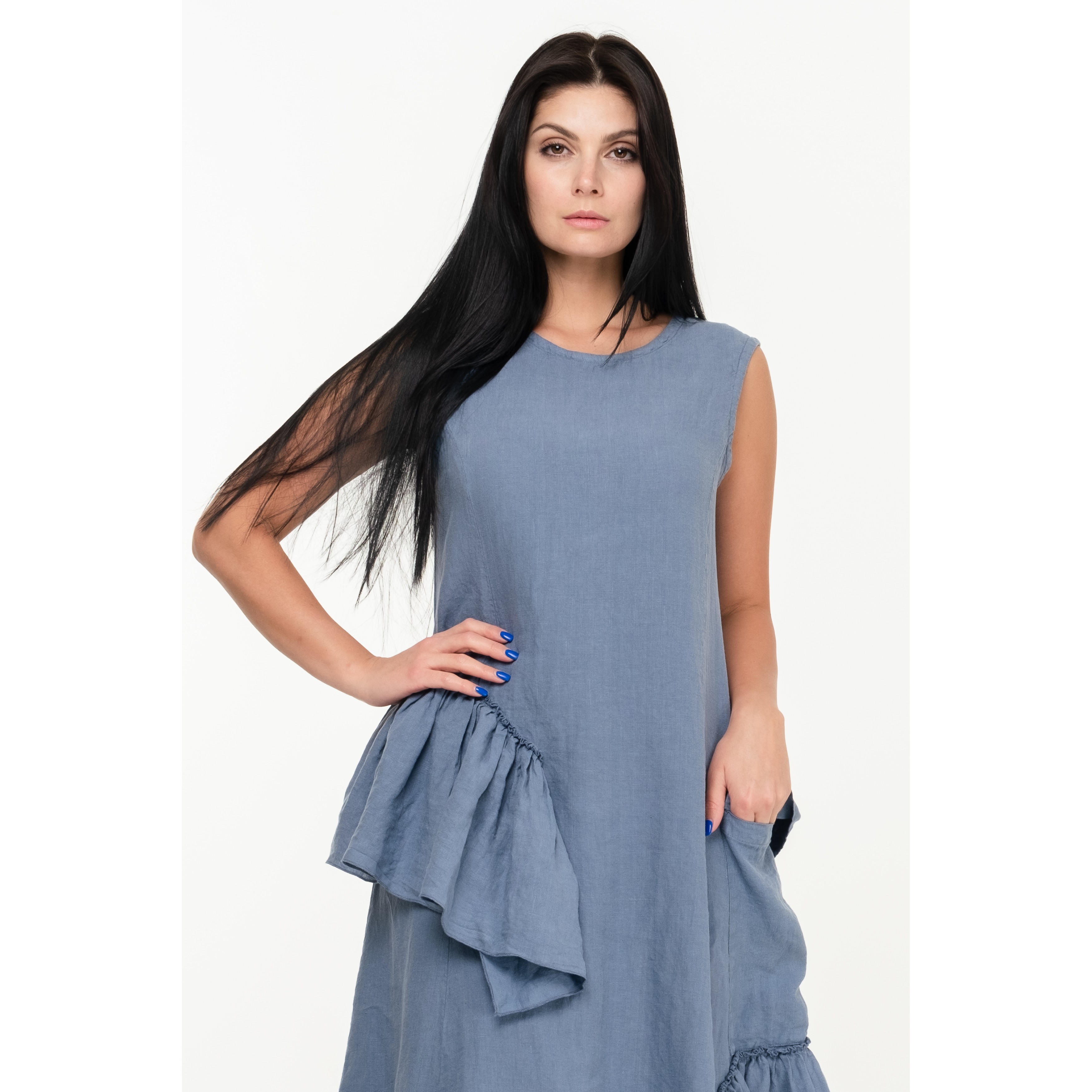 Washed Linen Dress Sleeveless With Pockets Various Colors. Lightweight Linen  Summer Dress. No Shrinkage 