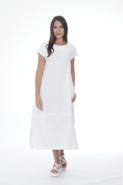Stylish Linen Dress For The Beach - 520a/white