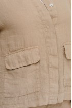 Linen Jacket with Long Sleeves and Pockets, Mother of Pearl Buttons - 1055/lightb