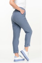 Women Elastic Waist Eco Linen Pants / Trousers With Pockets - 449/jns