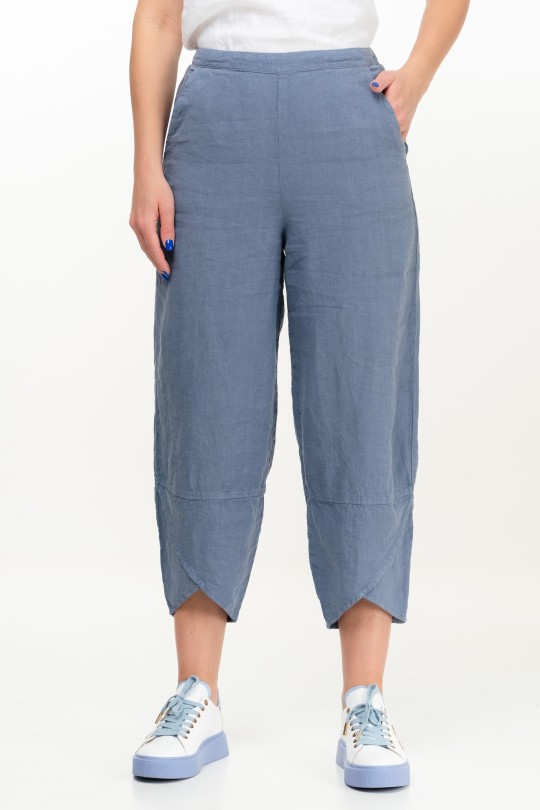 Linen Trousers / Pants with Elastic Waist. Boho style - 454/jeans