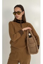 Шерстяной костюм  из высококачественной итальянской пряжи - 100% шерсть /2302-camel