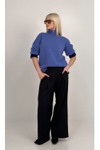 Cathryne loose fit jumper made from high quality Italian yarn - 100% wool /blue
