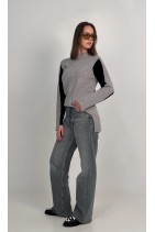 Rosaria loose fit jumper made from high quality Italian yarn - 100% wool /grey