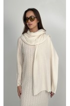 Wool stole made of high quality Italian yarn - 10% cashmere, 90% wool /white